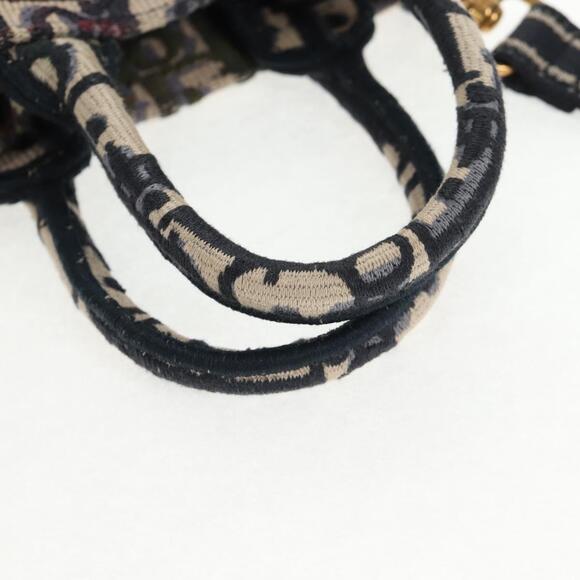 DIOR Trotter Canvas Book Tote Mini Bag Navy Gold - Picture 9 of 14